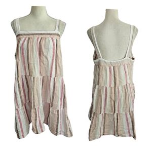 Goa Beachwear by Japna Striped Tiered Dress